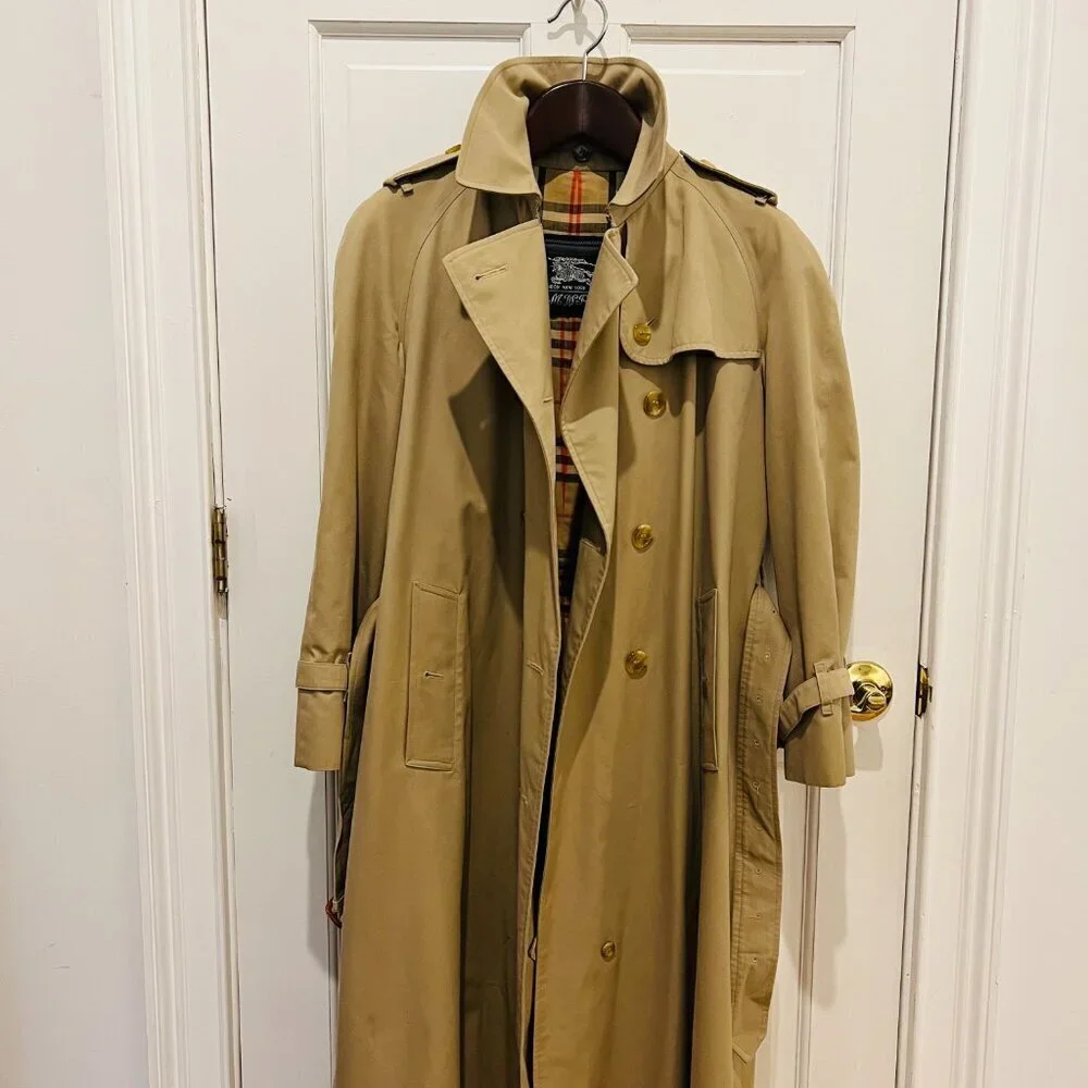 Burberry's Women Vintage Trench Coat with Removable Fur Lining Size 16 Long - Picture 14 of 16